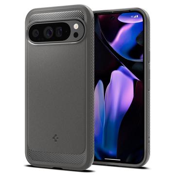 Google Pixel 9 Pro XL Spigen Rugged Armor TPU Hülle - Marmorgrau