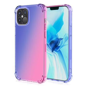 iPhone 15 Gradient Stoßfeste TPU Hülle - Blau / Rosa