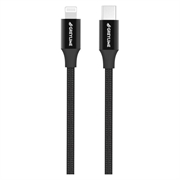 GreyLime 18W Geflochtenes USB-C / Lightning Kabel - MFi-Zertifiziert - 1m - Schwarz