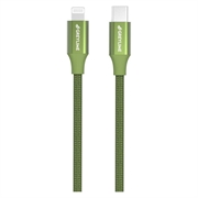 GreyLime 18W Geflochtenes USB-C / Lightning Kabel - MFi-Zertifiziert - 1m - Grün