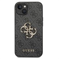 Guess 4G Big Metal Logo iPhone 14 Hybrid Case - Schwarz