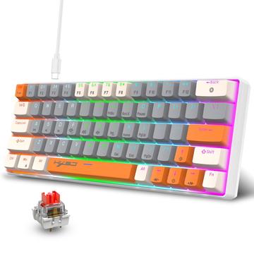 HXSJ V500 verkabelte mechanische Gaming-Tastatur mit Hintergrundbeleuchtung - roter Schalter