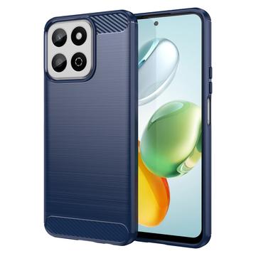 Honor 200 Smart Gebürstete TPU Hülle - Karbonfaser - Blau