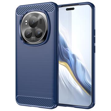 Honor Magic6 Pro Gebürstete TPU Hülle - Karbonfaser - Blau