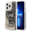 Karl Lagerfeld Gatsby Liquid Glitter iPhone 13 Pro Max Hülle - Schwarz