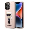 iPhone 15 Pro Max Karl Lagerfeld Ikonik Silikon Case - Rosa