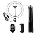 LATZZ 160cm Self Stick Stativ + 26cm Ringlicht Eingebauter Telefonclip + Bluetooth Fernauslöser