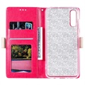 Lace Pattern Samsung Galaxy A70 Wallet Hülle - Hot Pink