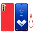 Samsung Galaxy S21 FE 5G Liquid Silikon Case - Rot