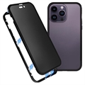 iPhone 15 Pro Magnetisches Cover mit Sichtschutz aus Gehärtetem Glas - Schwarz