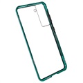 Samsung Galaxy S21 FE 5G Magnetisches Cover mit Panzerglas - Blau