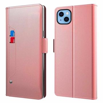 iPhone 13 Wallet Hülle mit Schminkspiegel - Roségold