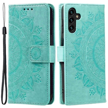 Samsung Galaxy A54 5G Mandala Serie Wallet Hülle - Grün