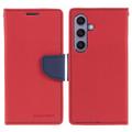 Mercury Goospery Fancy Diary Samsung Galaxy S24+ Wallet Hülle - Rot