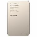 Momax Q.Mag X2 20000mAh Magnetische Wireless Powerbank - Titangold