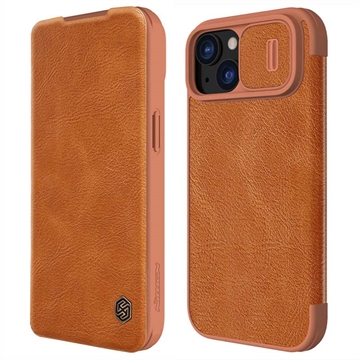 iPhone 15 Nillkin Qin Pro Flip Case - Braun