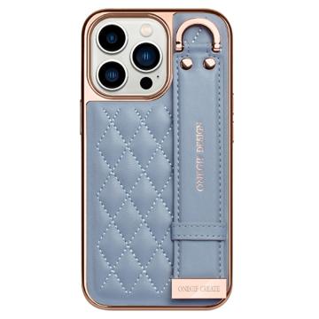 Onegif Design iPhone 14 Pro Max Hybrid Hülle mit Handschlaufe - Baby Blau