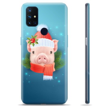 OnePlus Nord N10 5G TPU Hülle - Winter Schweinchen