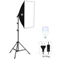 PULUZ Fotografie Beleuchtung Licht Stativ+50x70cm Fotostudio Softbox+E27 LED Lampe Glühbirne - EU Stecker