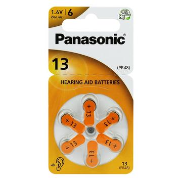 Panasonic 13/PR48 Hörgerätebatterien - 6 Stück.