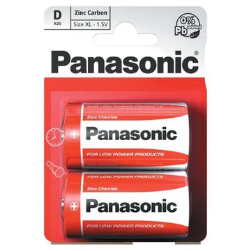 Panasonic R20/D Zink-Kohle-Batterien - 2 Stk.