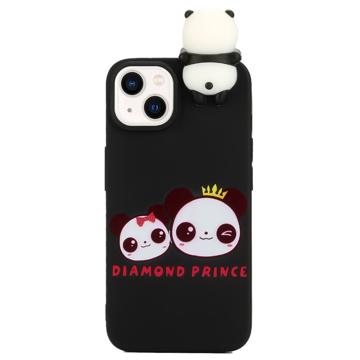 3D-Figurenserie iPhone 14 TPU Hülle - Zwei Pandas