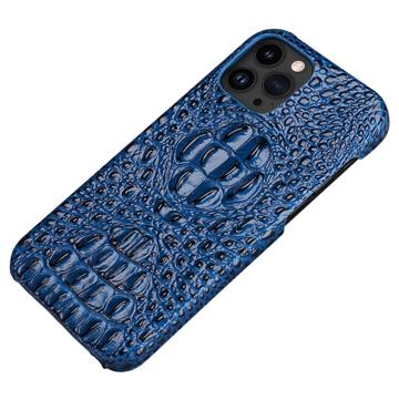 Luxury Crocodile iPhone 14 Pro Leder Beschichtet Hülle - Saphir