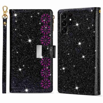 Starlight Serie Samsung Galaxy S23 Ultra 5G Wallet Hülle - Schwarz