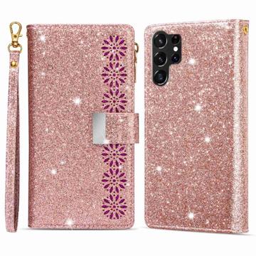 Starlight Serie Samsung Galaxy S23 Ultra 5G Wallet Hülle - Roségold