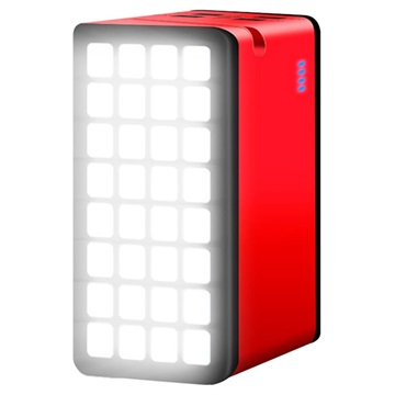 Psooo 100000mAh Solar Powerbank - 4xUSB - Rot