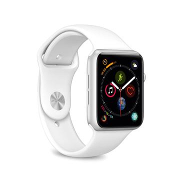 Apple Watch Series Ultra 2/Ultra/9/8/SE (2022)/7/SE/6/5/4/3/2/1 Puro Icon Silikon Armband - 49mm/45mm/44mm/42mm (Offene Verpackung - Ausgezeichnet) - Weiß