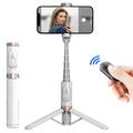 Q12 Ausziehbarer Selfie-Stick & Stativ mit Bluetooth-Fernbedienung - Weiß