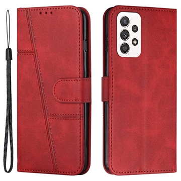 Samsung Galaxy A32 (4G) Quilted Serie Wallet Hülle mit Ständer - Rot