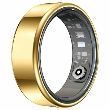 R99 Fitness & Wellness Smartring mit Ladebox - Größe: 9/19mm - Gold