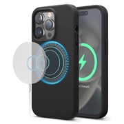 iPhone 15 Pro Max Saii Premium MagSafe Liquid Silikon Case - Schwarz