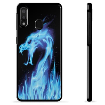 Samsung Galaxy A20e Schutzhülle - Blauer Feuerdrache