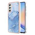 Samsung Galaxy A25 Galvanisierte IMD TPU-Hülle mit Marmormuster - Blau