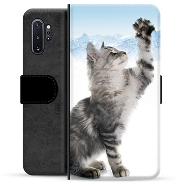 Samsung Galaxy Note10+ Premium Schutzhülle mit Geldbörse - Katze