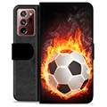 Samsung Galaxy Note20 Ultra Premium Schutzhülle mit Geldbörse - Fußball Flamme