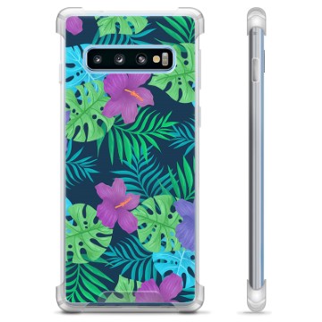 Samsung Galaxy S10 Hybrid Hülle - Tropische Blumen