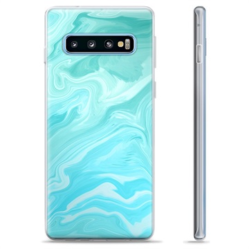 Samsung Galaxy S10+ TPU Hülle - Blauer Marmor