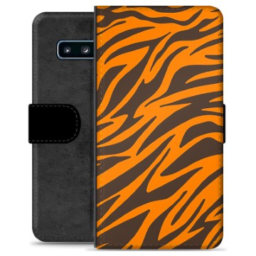 Samsung Galaxy S10 Premium Schutzhülle mit Geldbörse - Tiger