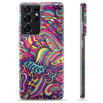 Samsung Galaxy S21 Ultra TPU Hülle - Abstrakte Blumen