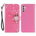 Samsung Galaxy S23 FE Eule Strass Wallet Case