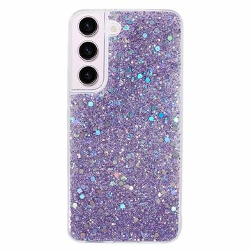 Samsung Galaxy S23 Glitter Flakes TPU Hülle - Purpur