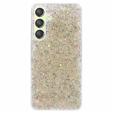 Samsung Galaxy S24 Glitter Flakes TPU Hülle - Gold