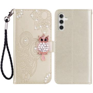 Samsung Galaxy S24 Eule Strass Wallet Case