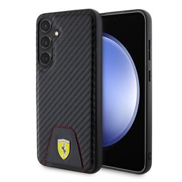 Samsung Galaxy S24+ Ferrari Carbon Genäht Unten Hülle - Schwarz