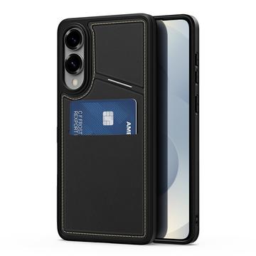 Samsung Galaxy S25 Edge Dux Ducis Rafi II Magnetische Hülle mit Kickstand und Kartenschlitzen - Schwarz