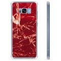 Samsung Galaxy S8 Hybrid Hülle - Roter Marmor